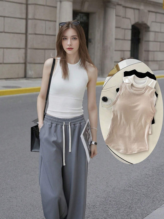 3 Packs Teen Girl Minimalist Leisure Inner Wear Camisole
