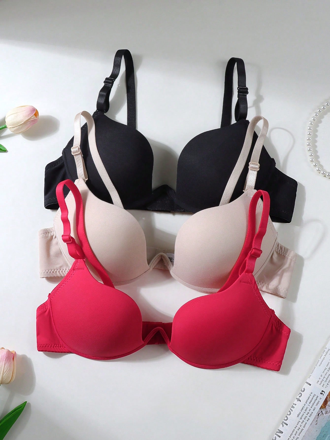 3 Pieces Set Of Teen Girls U Cup Bras