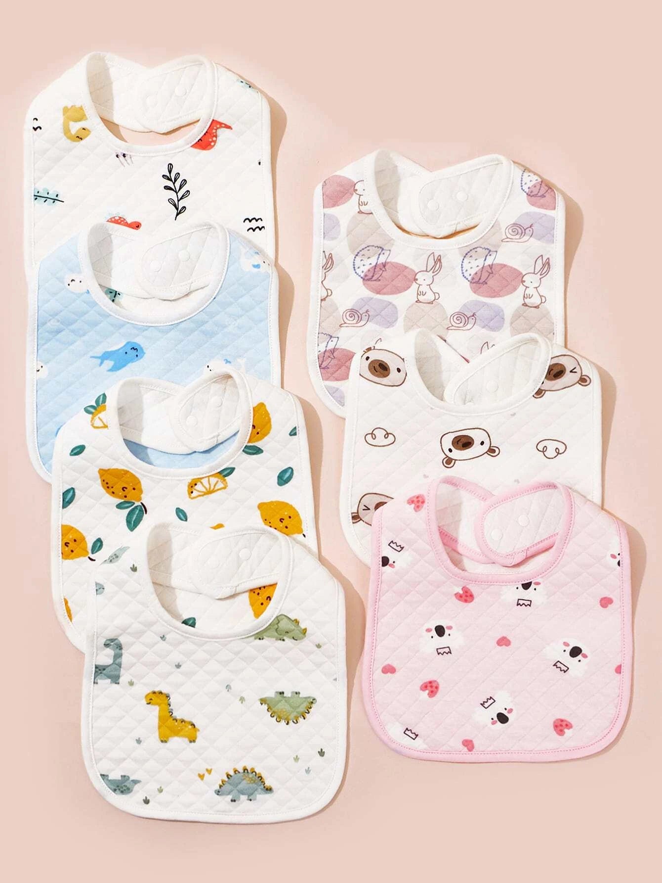 3pcs Baby Random Pattern Bib Multicolor One-Size