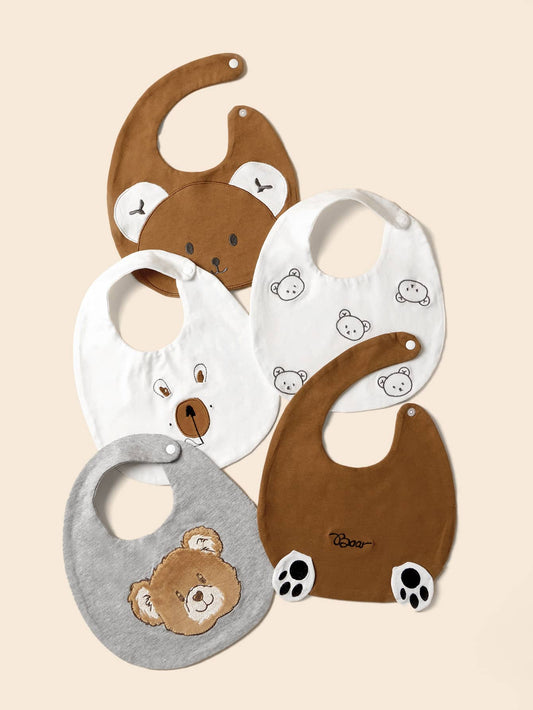 Baby Random Bear Pattern Bibs