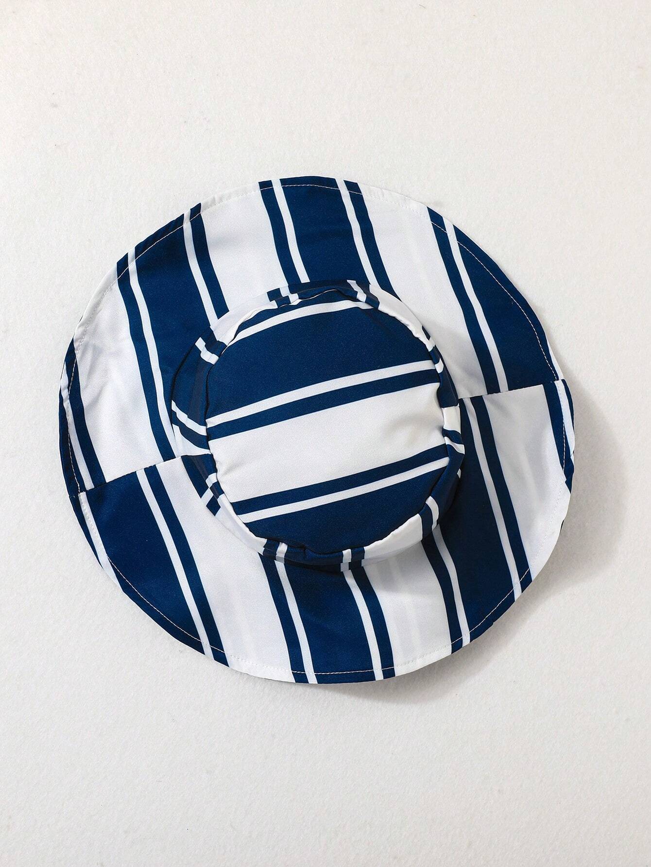 Baby Boys' Summer Casual Striped Short Sleeve Shirt, Shorts And Hat
