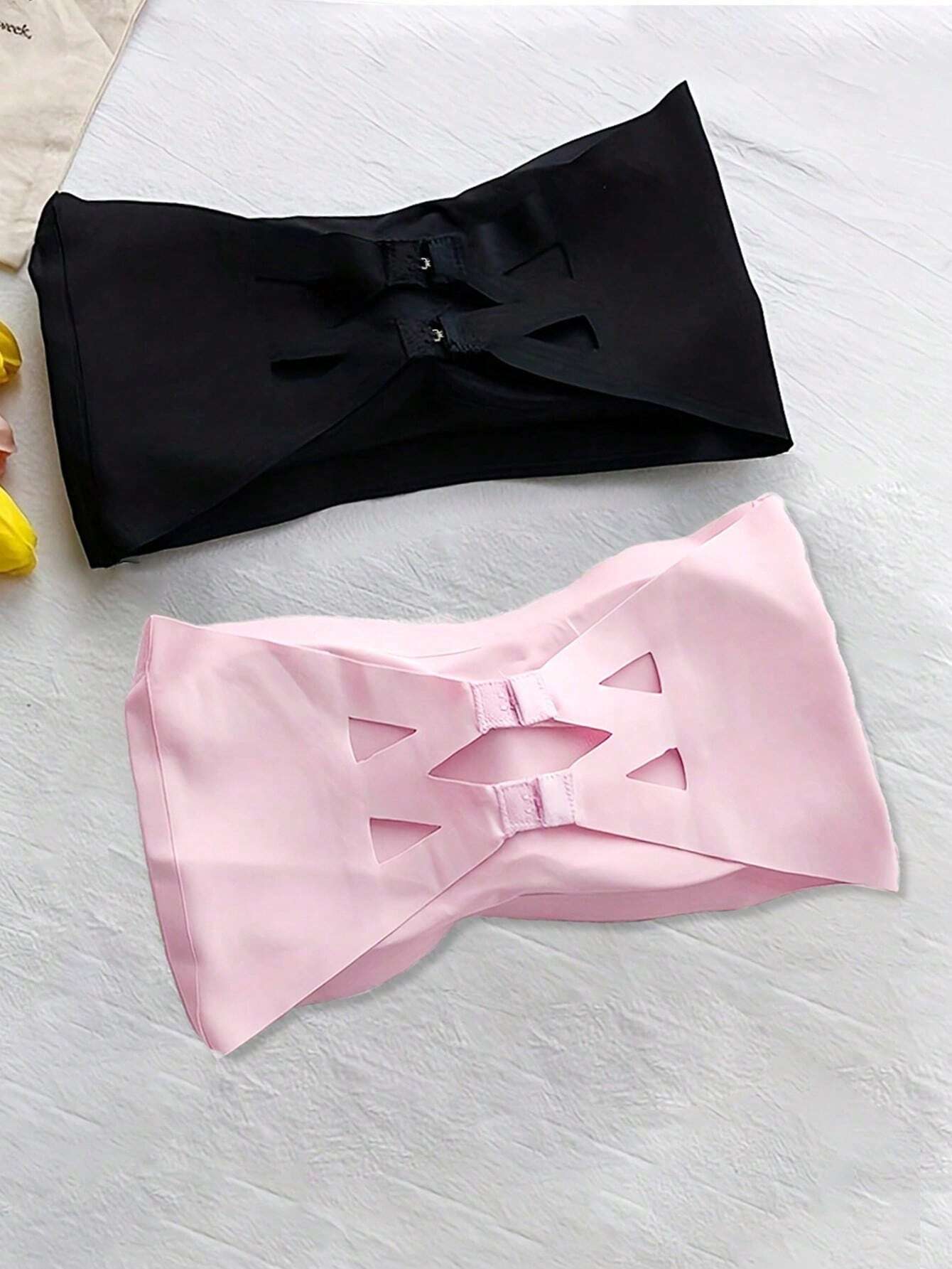 3pcs Strapless & Backless One-Piece Seamless Ice Silk Wrapped Chest Bra