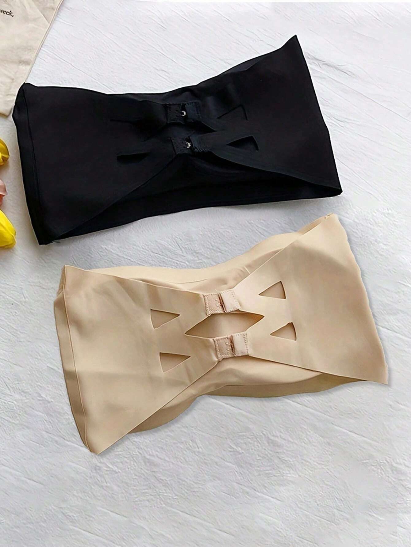 3pcs Strapless & Backless One-Piece Seamless Ice Silk Wrapped Chest Bra