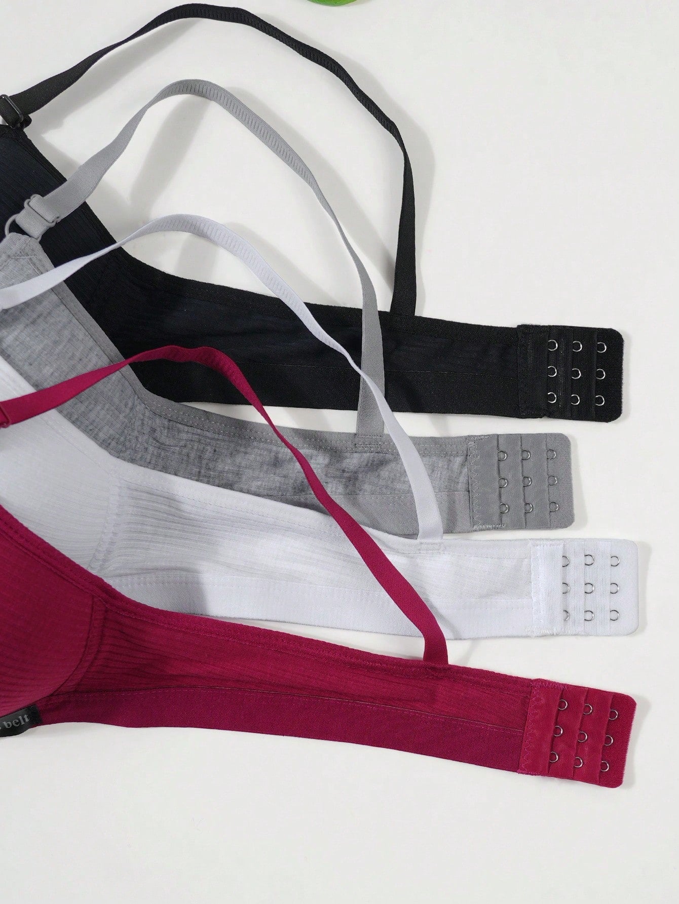 4Pcs Girls Teenager Ribbed Triangle Cup Bra