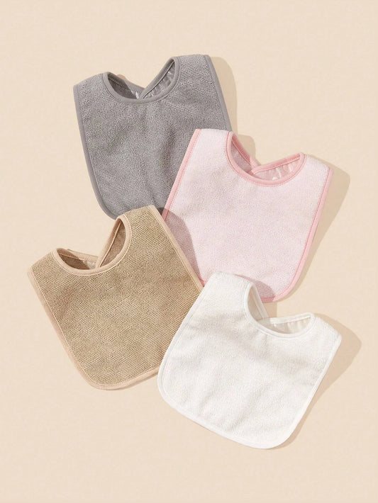 4pcs Baby Plain Bib Multicolor One-Size