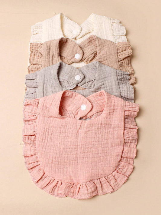 4pcs Candy Colored Baby Bibs Multicolor