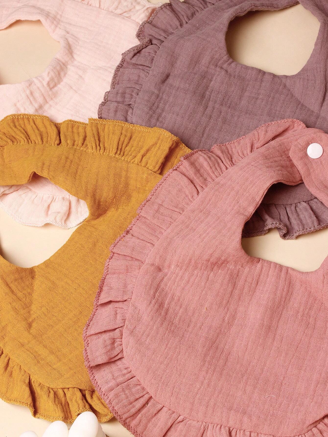 4pcs Candy Colored Baby Bibs