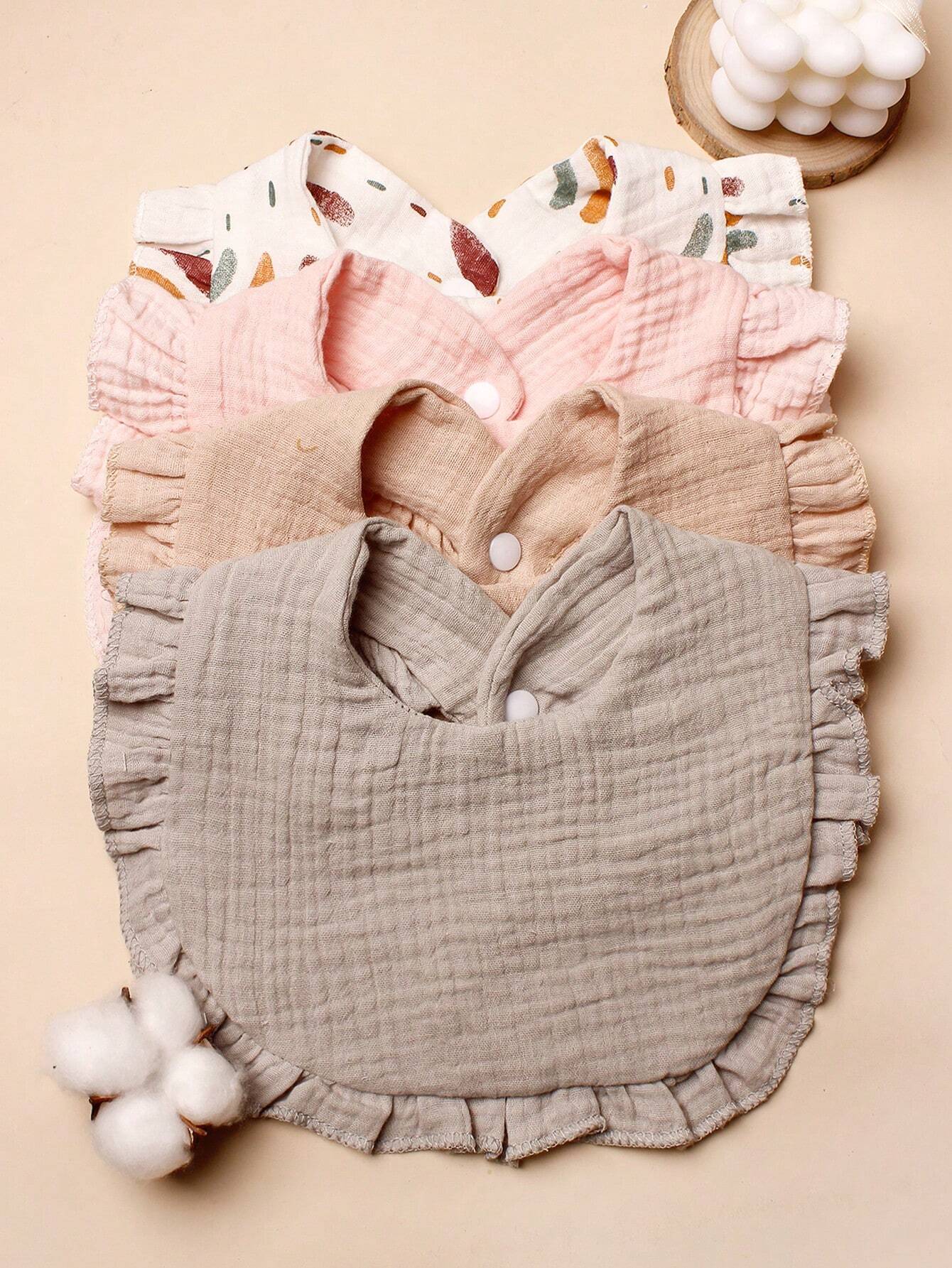 4pcs Candy Colored Baby Bibs Multicolor 4