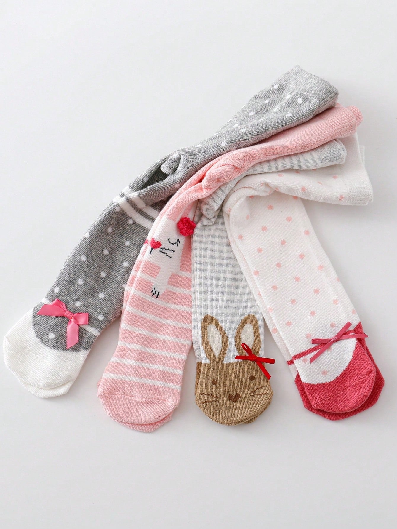 4pcs Newborn Baby Girl Practical Versatile Tights Multicolor