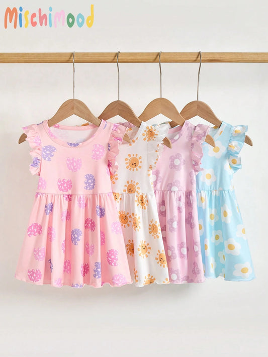 Cute Floral Print Sleeveless Summer Short Dress