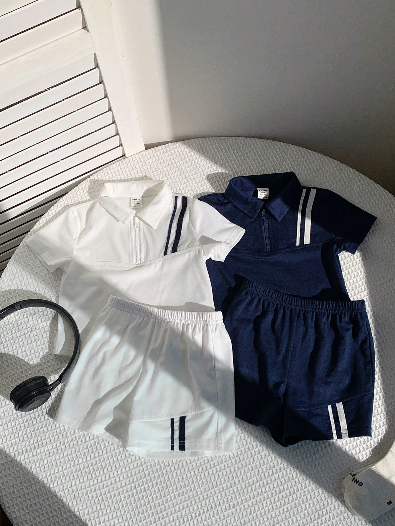 Lapel Short-Sleeved Cardigan Top And Shorts Four-Piece Set