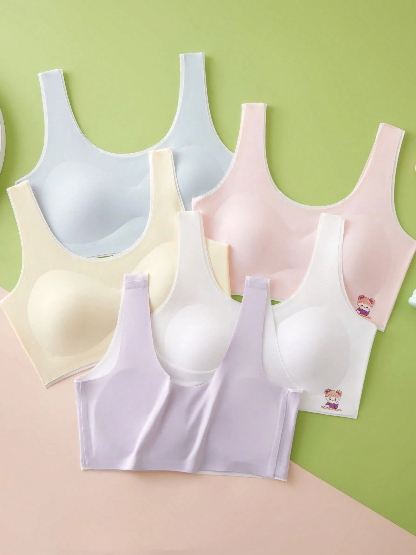 5-Pack Multi-Color Teen Girls' Bras