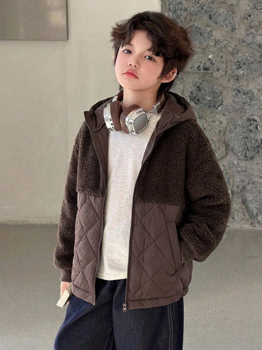 Tween Boy Winter Casual Versatile Hooded Jacket Fall