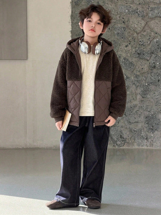 Tween Boy Winter Casual Versatile Hooded Jacket Fall