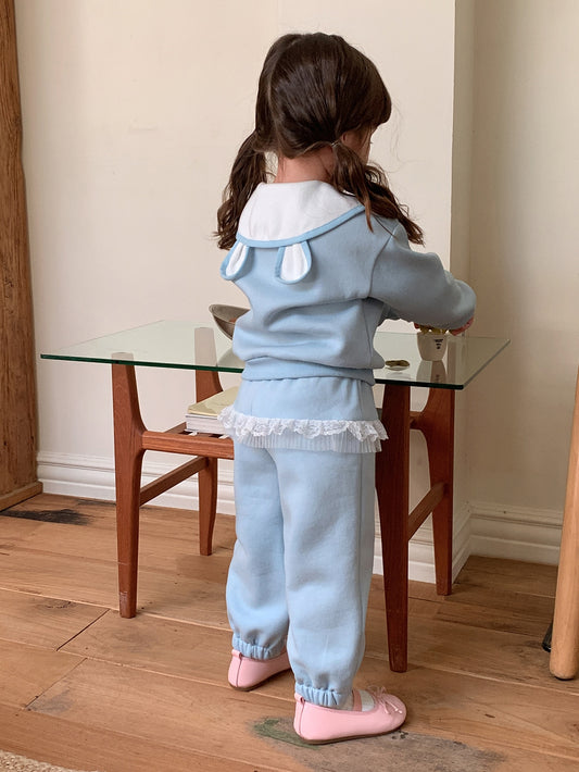 Baby Girls Hooded Korean Style Sweatshirt And Long Pants
