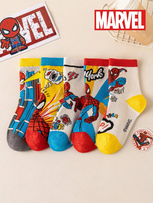 5/1 Pair Children's Marvel Socks, Marvel Superhero Spider-Man Socks