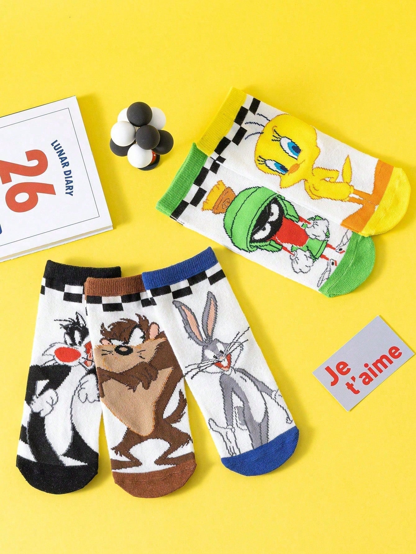 5 Pairs Kids Funny Rabbit & Cockatiel Pattern Short Socks