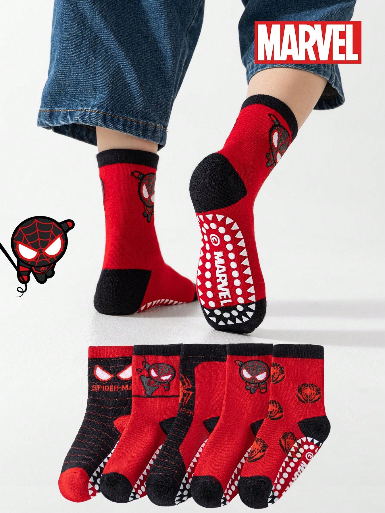 5 Pairs Of Themed Anti-Slip Gel Socks For Children, Including Girls