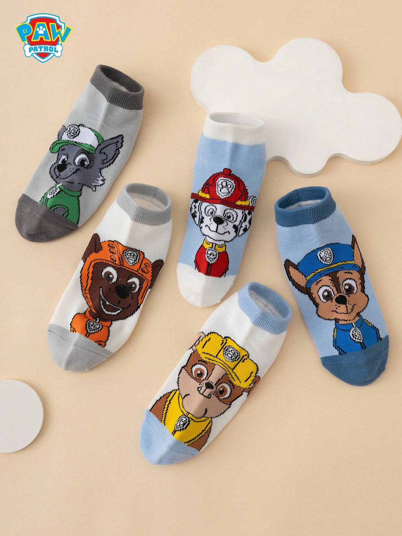 5 Pairs Paw Patrol Series Authentic Archie Socks