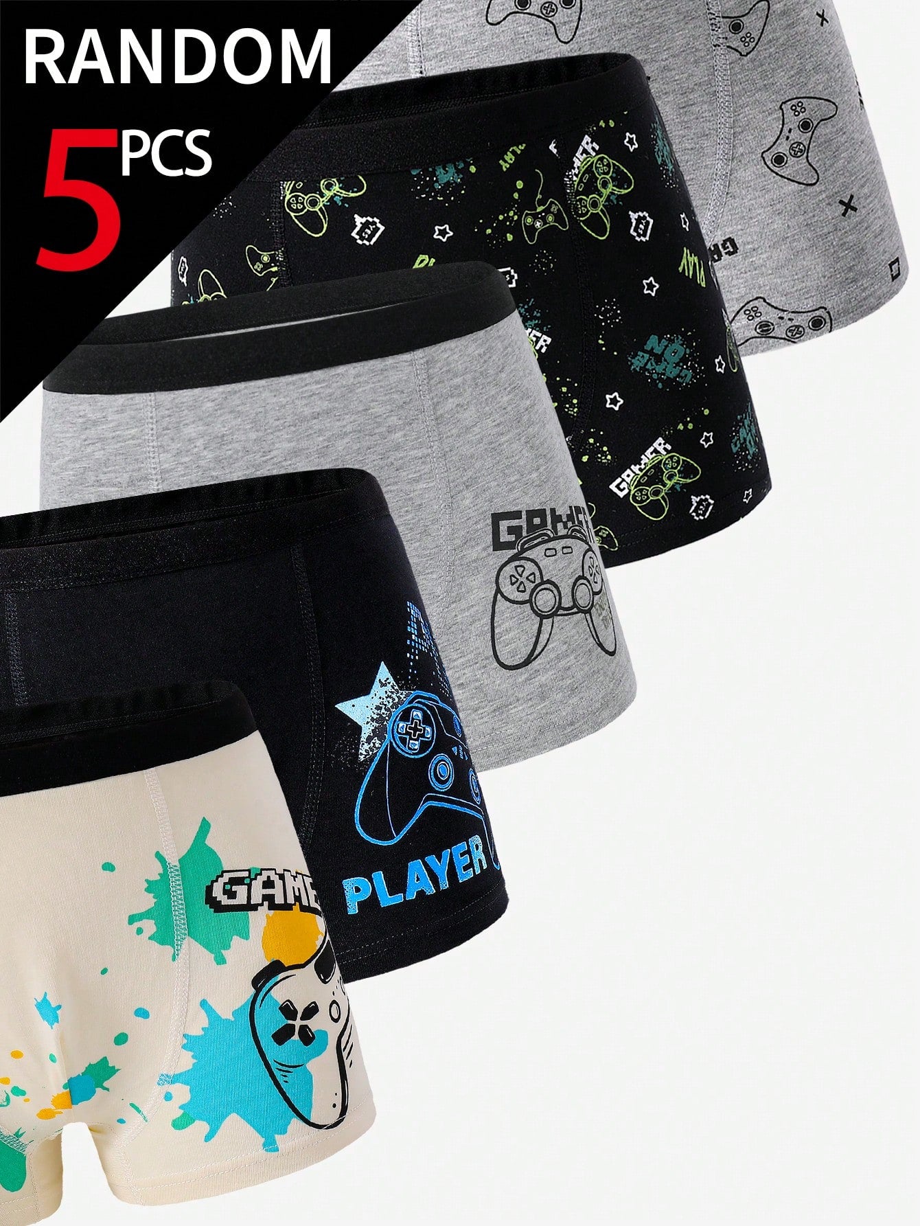 [5 Random Piece]Toddler Boys Cotton Boxer Briefs
