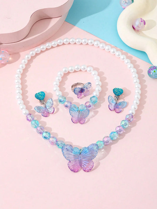 5pcs/Set Cute Mermaid Tail Jewelry Set For Girls