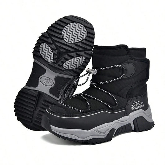Thermal-Lined Thick Warm Non-Slip Wear-Resistant High-Top Winter Shoes, Boys & Girls