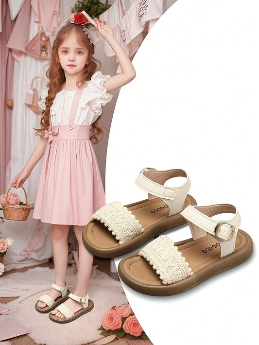 Leather Woven Roman Sandals With Shoulder Strap Design
