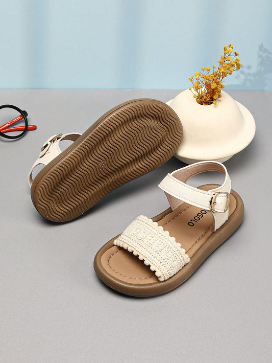 Leather Woven Roman Sandals With Shoulder Strap Design