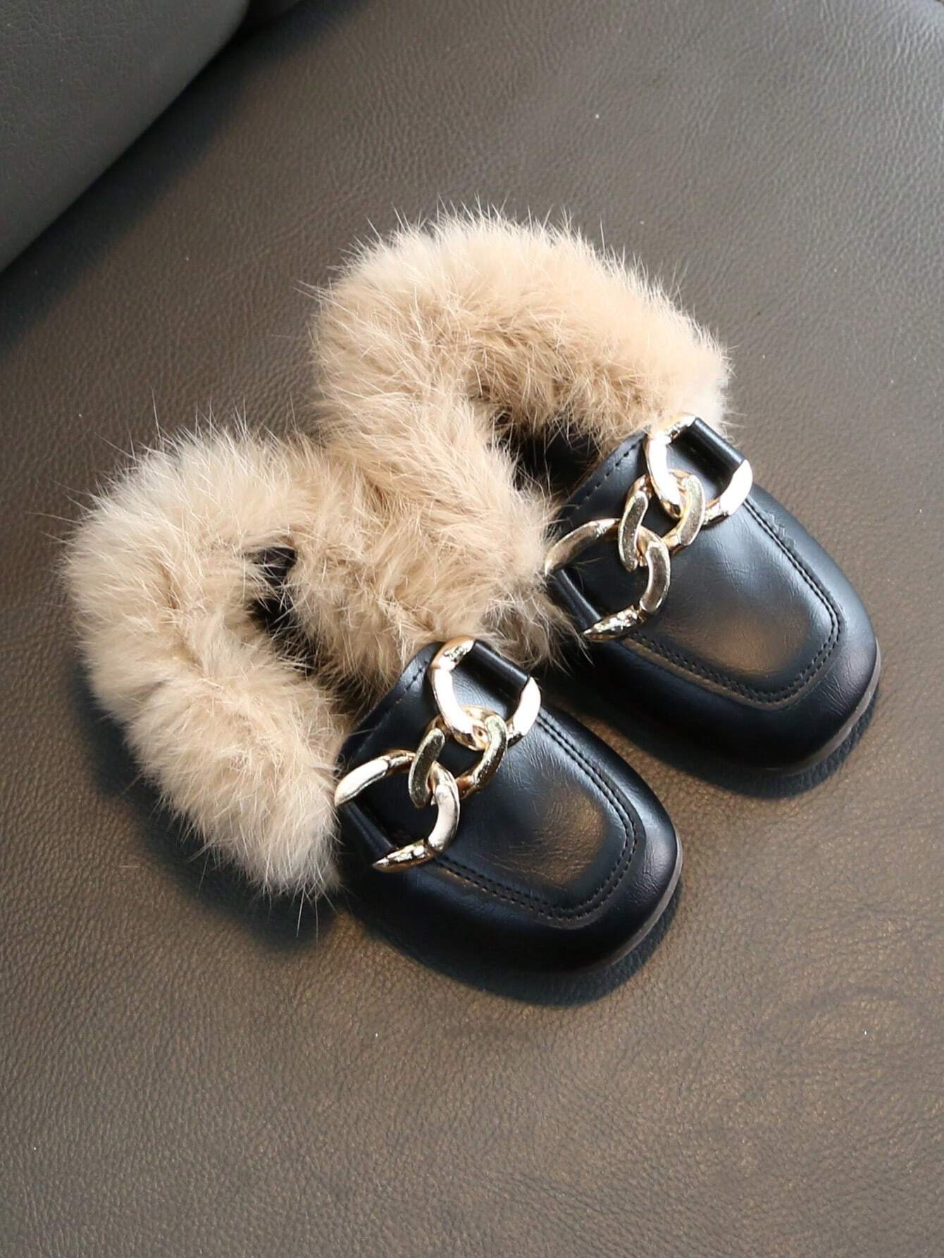 Toddler Little Big Children Baby Plush Slip-On Flat