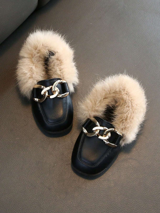 Toddler Little Big Children Baby Plush Slip-On Flat