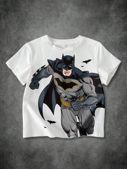 BATMAN Young Boy Graphic Round Neck Short Sleeve T-Shirt