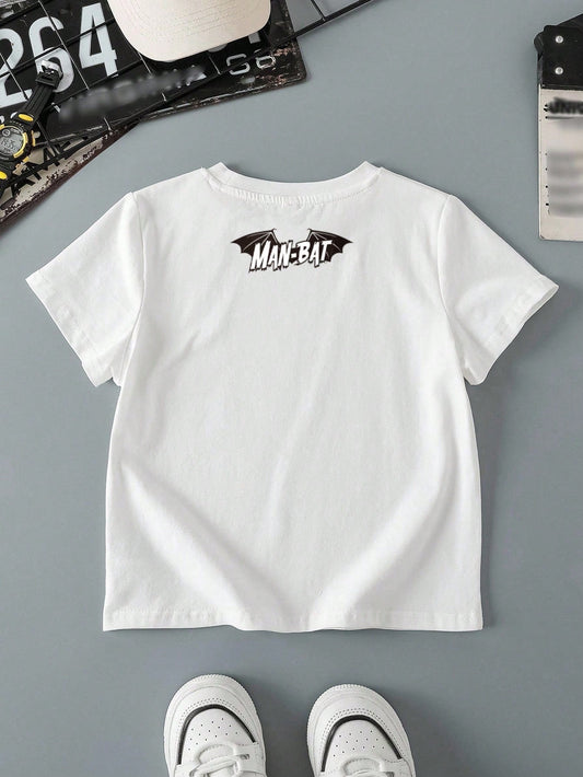 Mummy & Mee, Young Boy Casual Figure Graphic Round Neck Short Sleeve T-Shirt