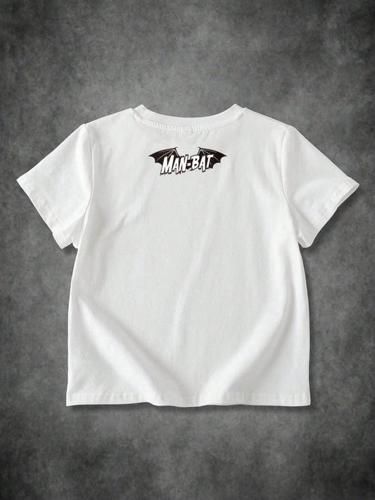 BATMAN Young Boy Graphic Round Neck Short Sleeve T-Shirt