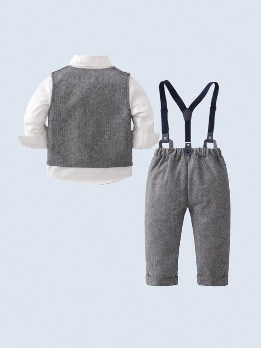 Baby Boys' Gentleman 3-Piece Set, Including White Collared Shirt With Bow Tie