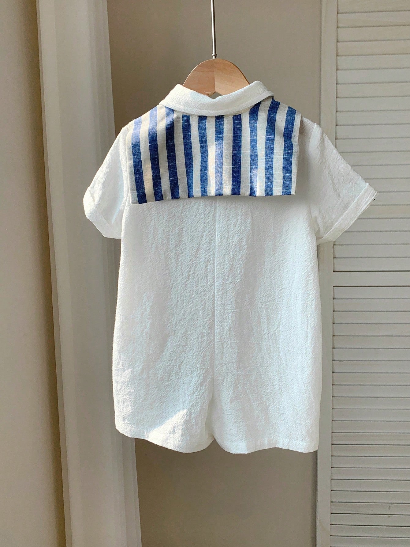 Baby Boy Casual Textured White Short Sleeve Shirt
