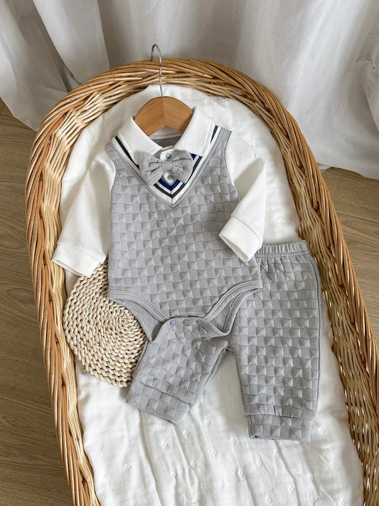 Embroidered Patterns Knitted Sweater Jumpsuit Soft Royal Blue Lapel Outfit