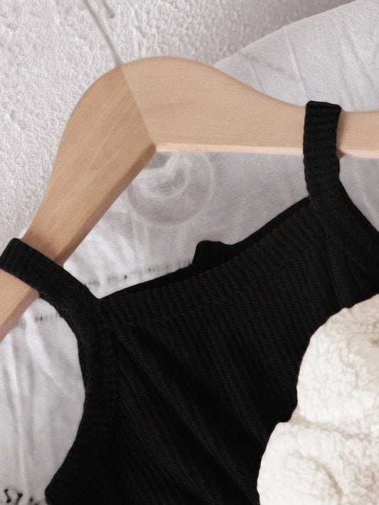 Baby Girls' Casual Thickened Fleece Plaid Jacquard Jumpsuit Set-S