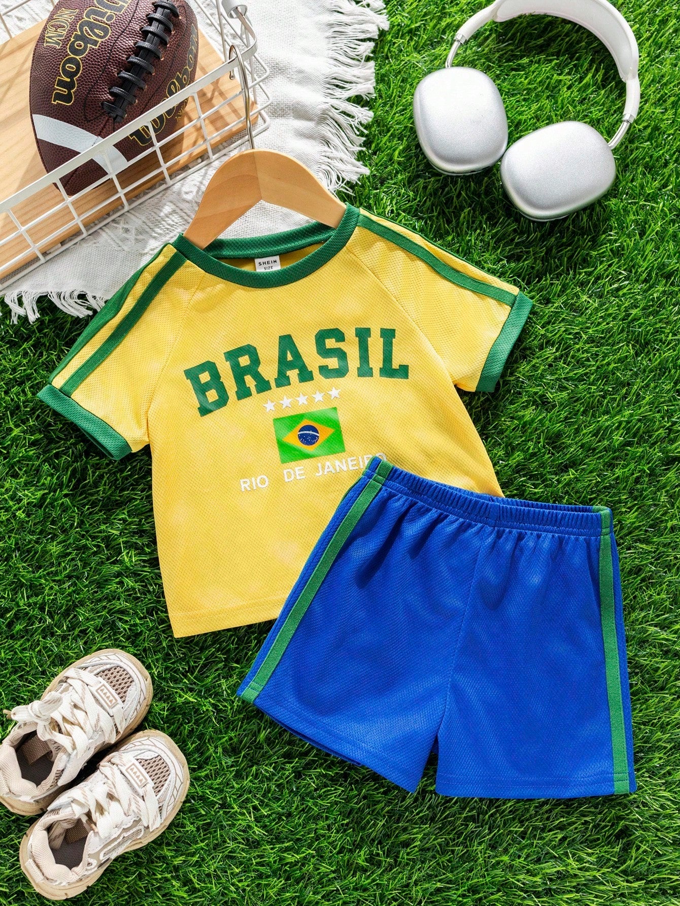 Boy/Girl Brazil Team Inspired Sports Jersey Outfit