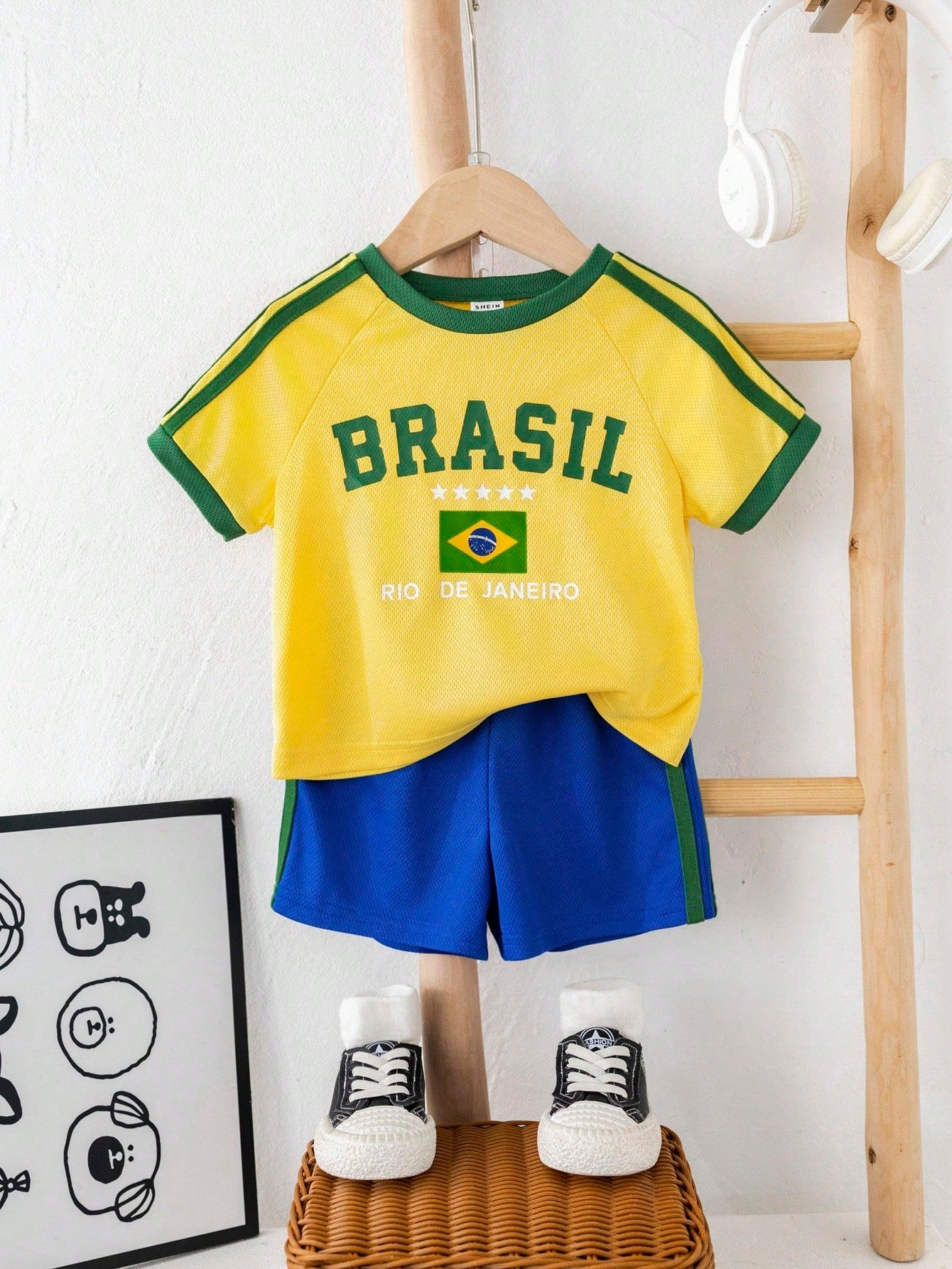 Boy/Girl Brazil Team Inspired Sports Jersey Outfit