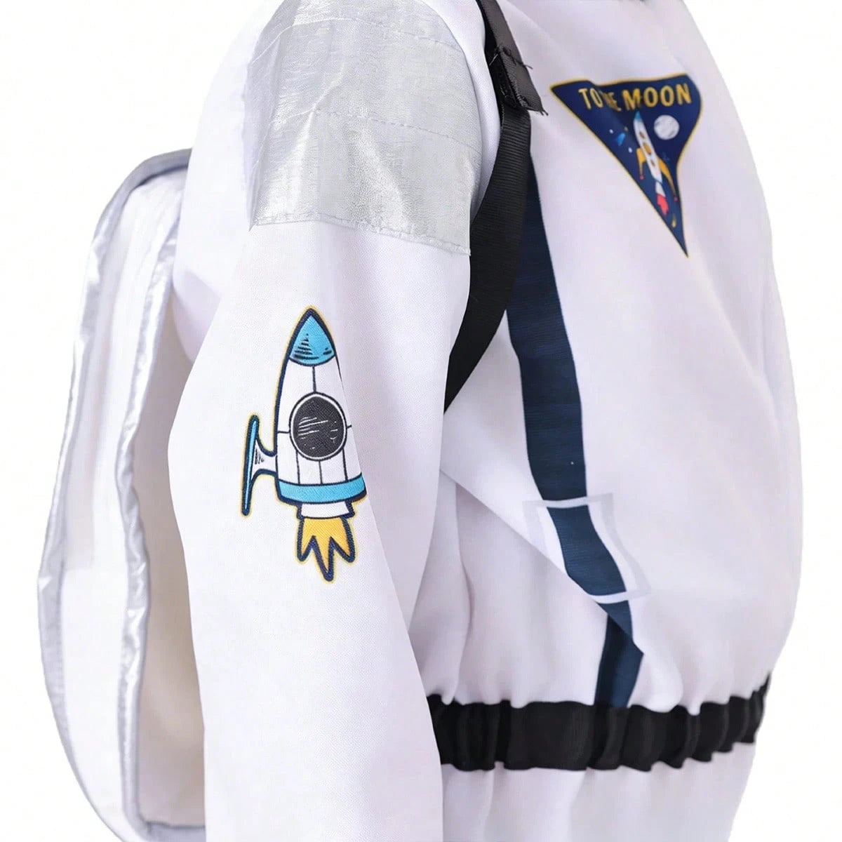 Children's Deluxe Astronaut Costume, Unisex White Jumpsuit With Helmet And Backpack