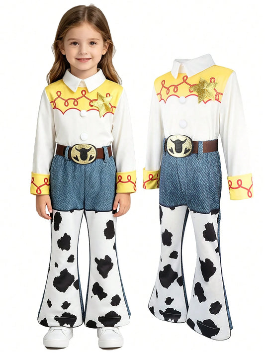 Children's Halloween Carnival Role Play Girls Outfit T-Shirt + Pants