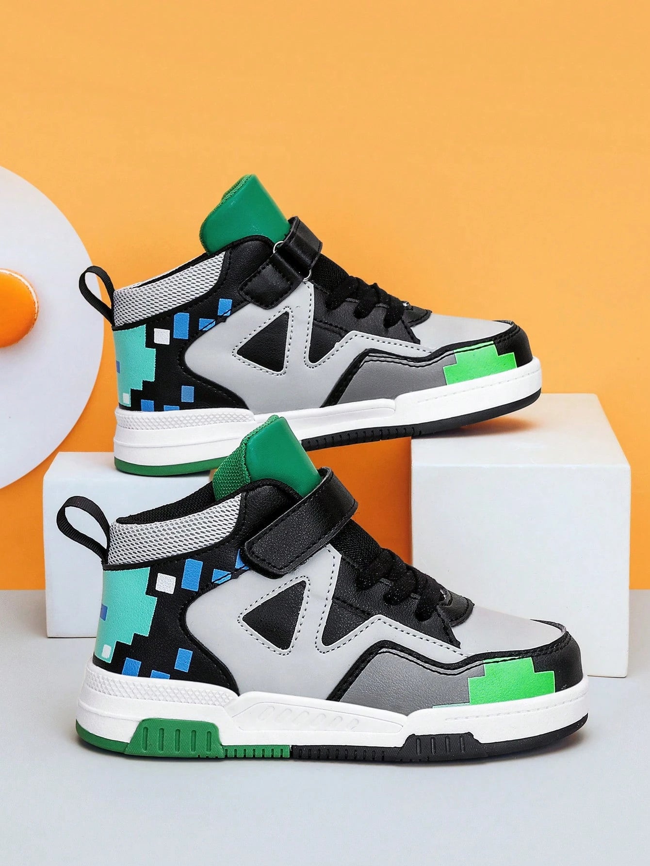 Mid-Top Canvas Sneakers, Non-Slip Sole Design