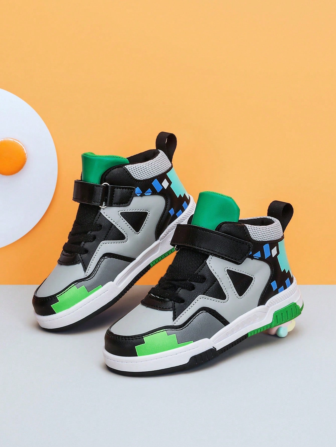 Mid-Top Canvas Sneakers, Non-Slip Sole Design