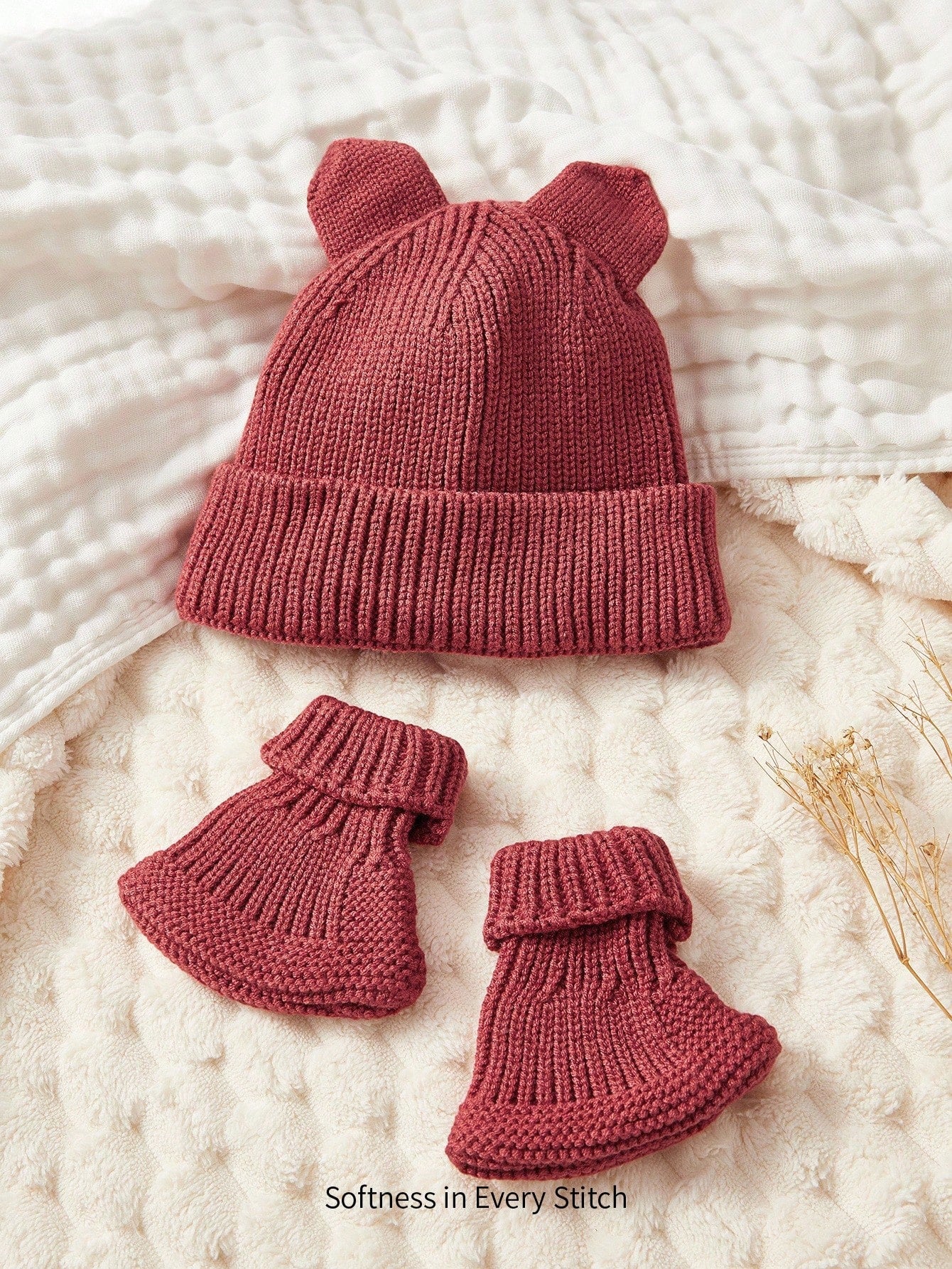 Cozy Pixies 1Pc Red Bow Christmas Beret Hat Multicolor 2