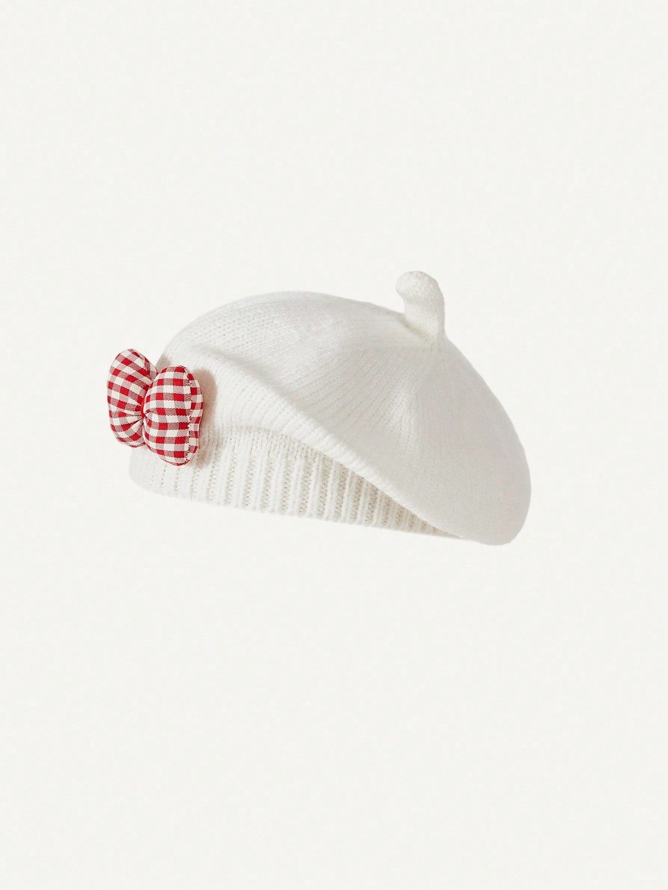 Cozy Pixies 1Pc Red Bow Christmas Beret Hat