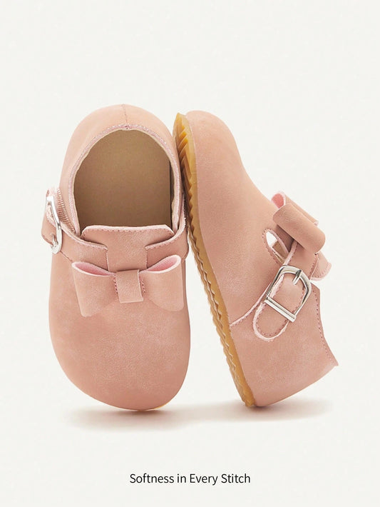 Fashion All-Match Versatile Retro Casual Pastoral Bowknot Cute Soft Bottom Baby Flats