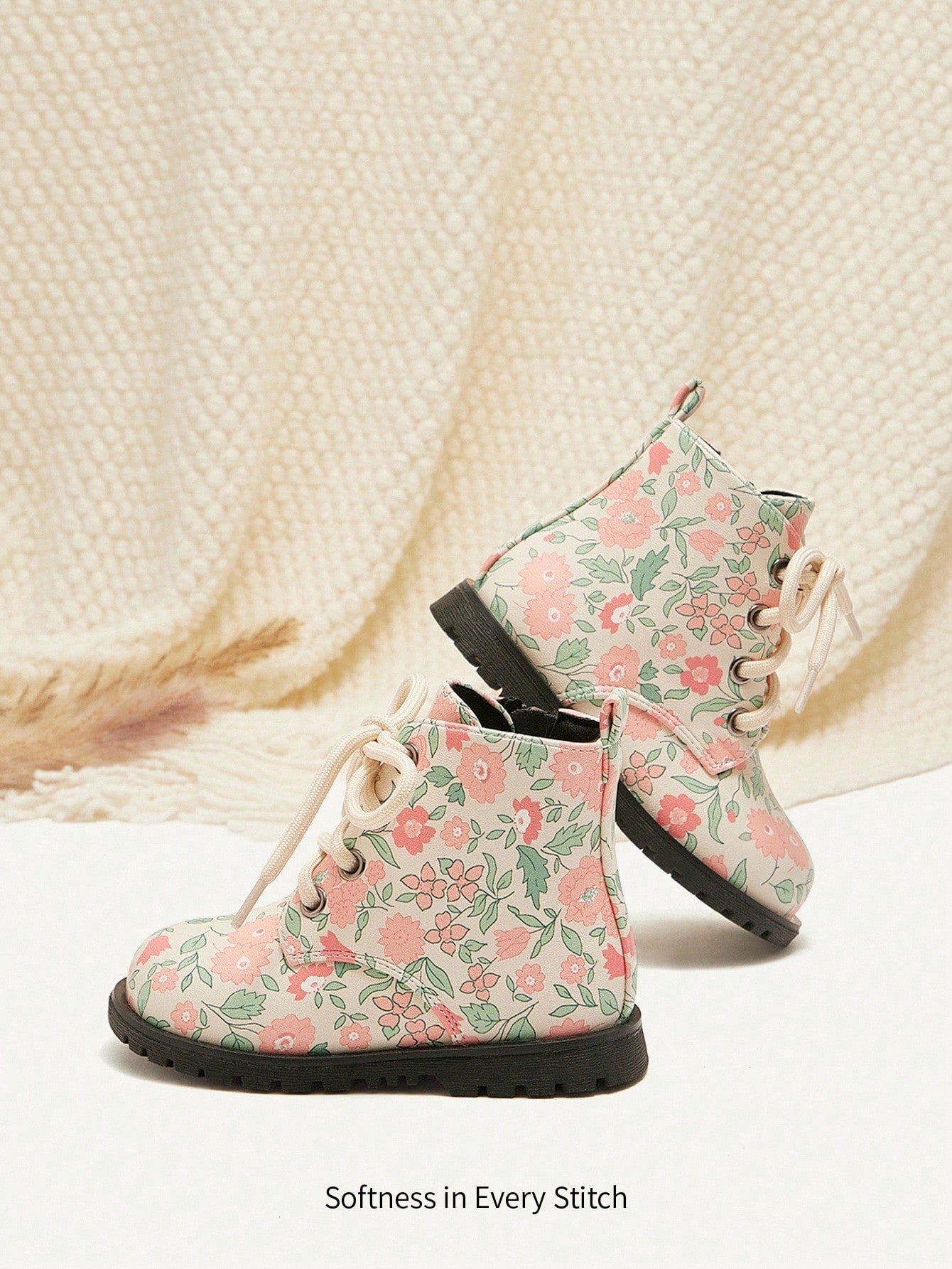 Fashionable Cute Ditsy Floral Comfortable Durable Baby Girl Ankle Boots