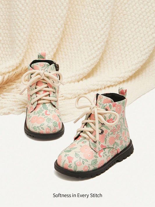 Fashionable Cute Ditsy Floral Comfortable Durable Baby Girl Ankle Boots