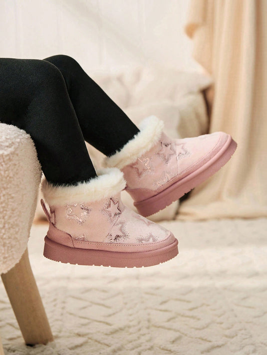 Star Pattern Flat Comfortable Warm Thermal Lined Casual Snow Boots