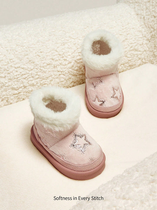 Cozy Pixies 1 Pair Baby Girls' Star Pattern Flat Boots